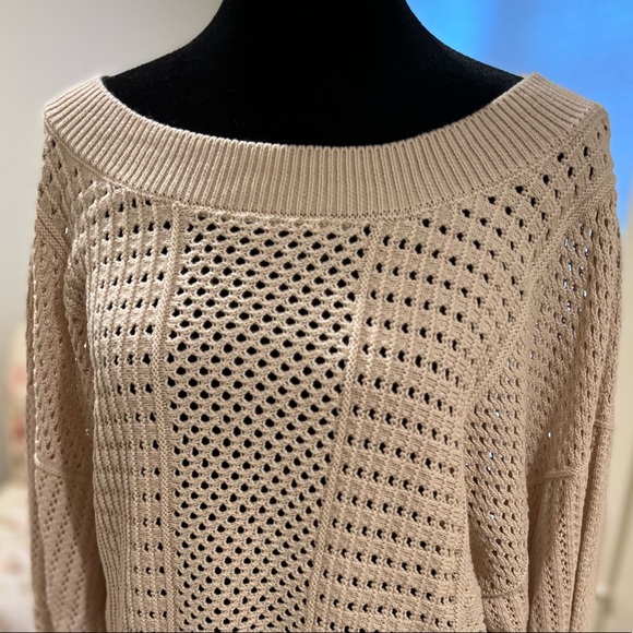 MOTH cream open weave sweater. NWT from Anthropologie. Size M. - Picture 2 of 5